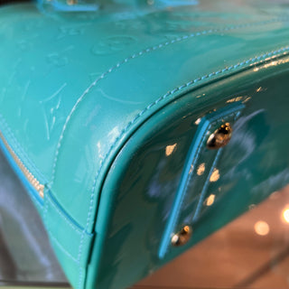 LOUIS VUITTON Monogram Vernis Alma Turquoise PM