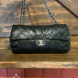 CHANEL Black Python Ultimate Stitch Flap Shoulder Bag