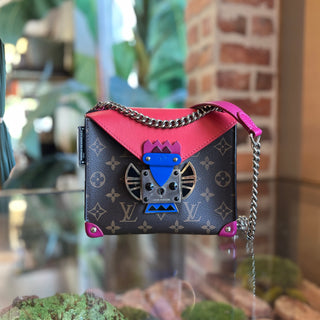 LOUIS VUITTON Tribal Mask Sliding Chain Pm Monogram Canvas Crossbody