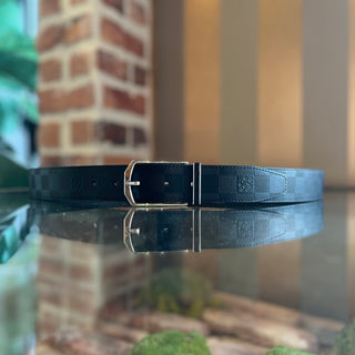 LOUIS VUITTON Damier Black Leather Reversible Belt SZ 120/48