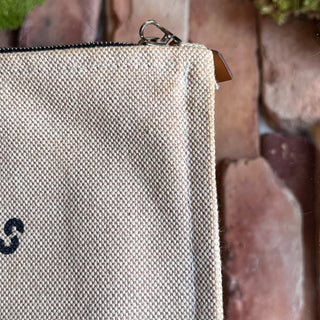 HERMES Yachting Toile PM Logo Flat Pouch