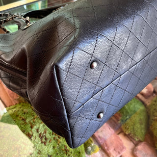 CHANEL Urban Shopping Small Black Grained Vegetal Calfskin Tote