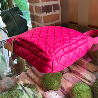 MZ WALLACE Quilted Pink Nylon Crossbody