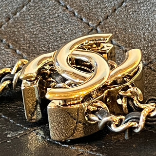 CHANEL Quilted CC Drawstring Bucket Bag