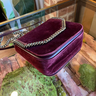 STELLA MCCARTNEY Falabellla Box Burggundy Velvet Crossbody