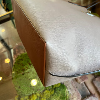 LOUIS VUITTON Lockme Go Beige Brown Calfskin Leather Tote