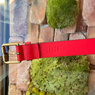 GUCCI Horsebit Red Leather Belt 85/34(6US)