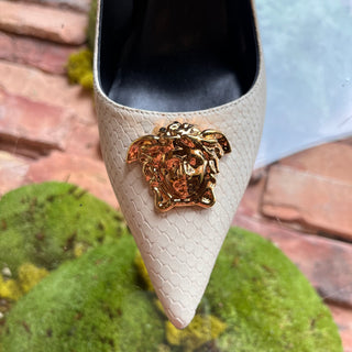 VERSACE Cream St Ayers Python Medusa Pumps SZ 36 (US 6)