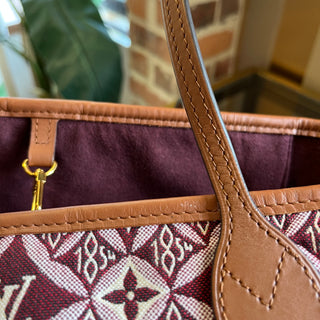 LOUIS VUITTON Neverfull MM 1854 Maroon Jacquard Canvas Tote Bag