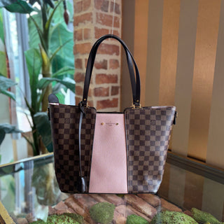 LOUIS VUITTON Damier Canvas and Magnolia Taurillon Leather Jersey Tote Bag