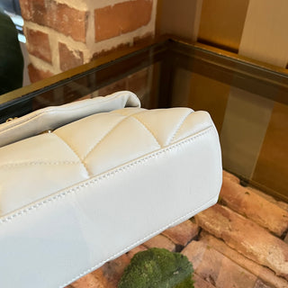 SAINT LAURENT LouLou Small White Puffer Lambskin Leather Shoudler Bag