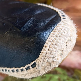 Saint Laurent YSL Black Lambskin Leather Espadrilles SZ 40 (US 10)