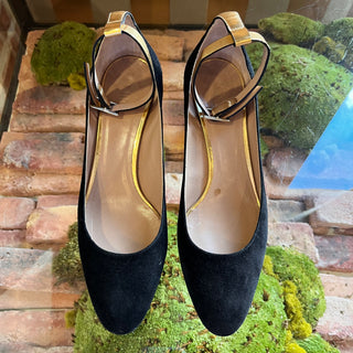CHLOE Black Suede Ankle Strap Pumps SZ 38.5 (US 8.5)
