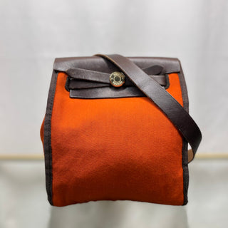 HERMES Red/Orange Canvas 2-in-1 Herbag TPM Crossbody