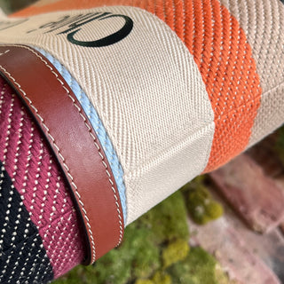 CHLOE Medium Woody Multicolor Canvas Tote