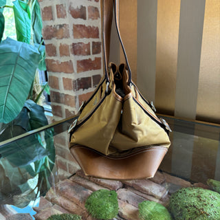 PRADA Vitello Trim Tessuto Shoulder Bag