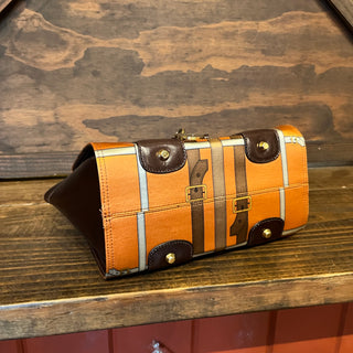 BURBERRY Orange Scarf Print Tote Bag