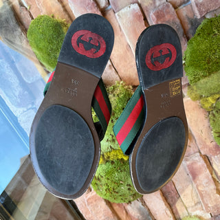 GUCCI Vintage Web Interlocking G Flat Thong Sandals SZ39.5(9.5US)