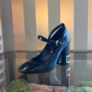 LOUIS VUITTON Black Mary Jane Pumps SZ 37.5 (US 7.5)