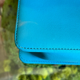 CHANEL Small Boy Blue Calfskin Leather Shoulder Bag