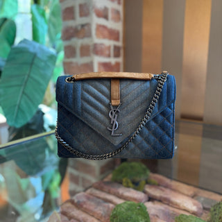 SAINT LAURENT Small Denim Triquilt