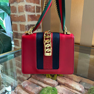 GUCCI Red Sylvie Mini Top Handle