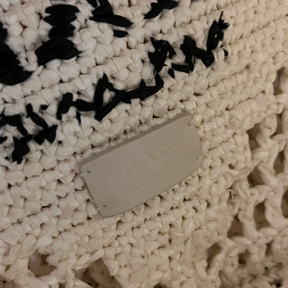 PRADA White Raffia Shopping Tote