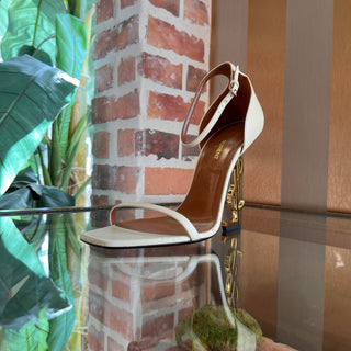 SAINT LAURENT Light Beige Opyum 110 YSL Heels SZ 39.5 (US 9.5)