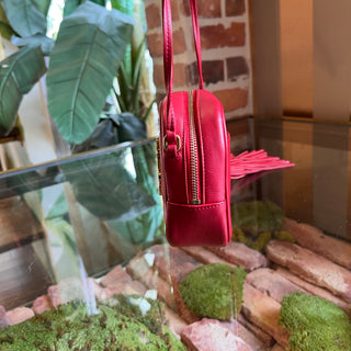 SAINT LAURENT Mini Blogger Red Leather Crossbody Bag