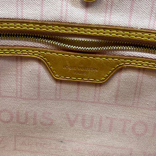 LOUIS VUITTON Neverfull MM White Damier Azur Canvas Tote Bag