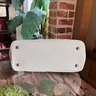 CHANEL CC Daily White Caviar Leather Shopping Tote