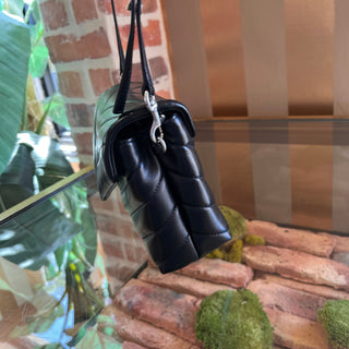 SAINT LAURENT Loulou Small Black Matelasse Calfskin Crossbody Bag