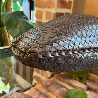 BOTTEGA VENETA Brown Intreciato Embossed Nappa Leather Hobo Bag