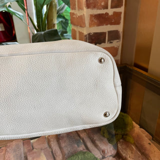 PRADA White Daino Leather Hobo Bag