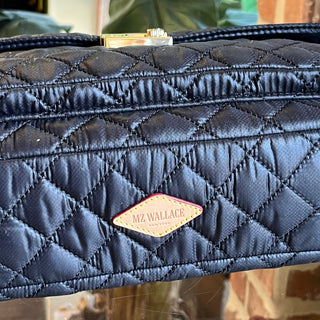 MZWALLACE Crosby Lock Large Black Nylon Quilted Crossbody Bag