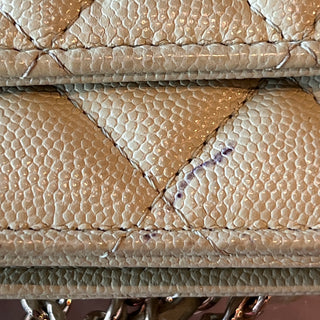 CHANEL Mint Green Quilted CC Wallet On Chain