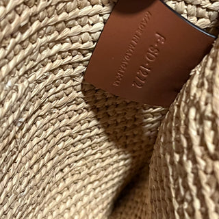 CELINE Small Triomphe Woven Raffia Zip Pouch