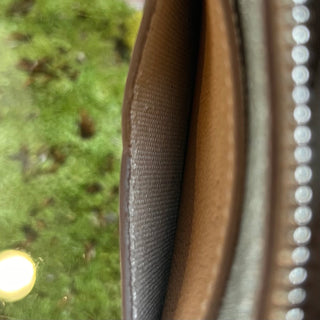 GIVENCHY Metallic Silver Beige Leather Dutton Pouch
