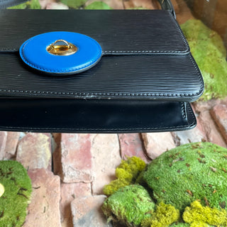 LOUIS VUITTON Friedland Pochette Black Blue Epi Leather Shoulder Bag