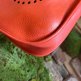 HERMES Evelyne PM III Bougainvillea Clemence Leather Crossbody Bag