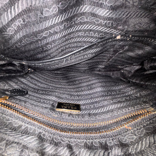PRADA Black Tessuto Nylon Gauffre Satchel Bag