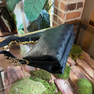 LOUIS VUITTON Coussin PM Black Monogram Embossed Leather Shoulder Bag