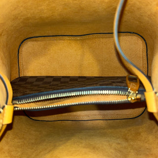 LOUIS VUITTON Neonoe MM Safron Damier Ebene Canvas Bucket Bag