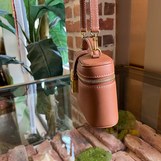 LOUIS VUITTON Low Key Vanity Pouch Cognac Calfskin Leather Top Handle Bag