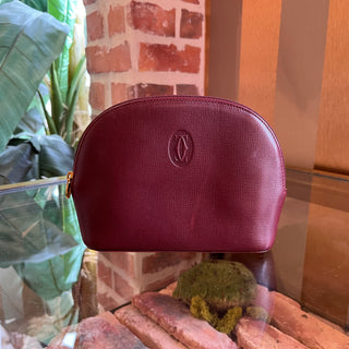 CARTIER Red Leather Cosmetic Case