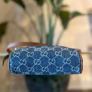 GUCCI Small Ophidia GG Denim Blue Crossbody