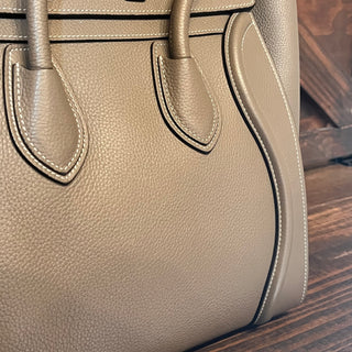 CELINE Luggage Micro Grey Drummed Calfskin Tote