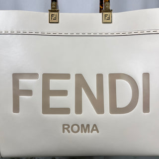 FENDI Sunshine Medium White Ice Shopper Tote