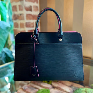 LOUIS VUITTON Epi Tote Vaneau GM Black Hot Pink
