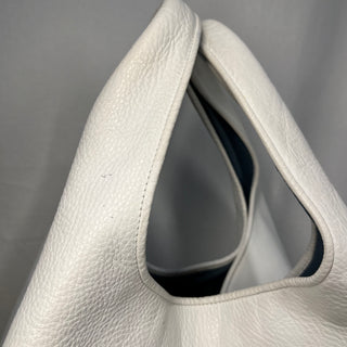 LOEWE Calle Leather White Hobo Shoulder Bag